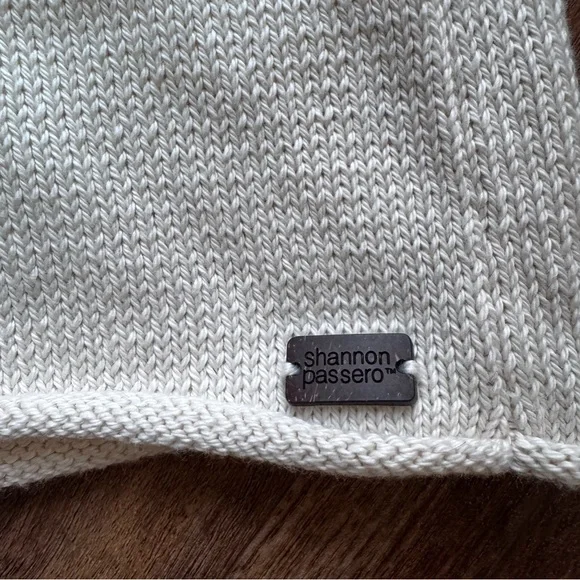 Shannon Passero Cotton White Pullover Knit Sweater Denim Pocket Minimalist - Picture 6 of 8